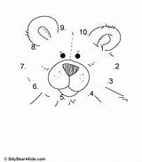 Dot Numbers Coloring Bear Teddy Dots Worksheets Preschool Connect Bears Printable Printables Kids Pages Tracing Alphabet Kindergarten Theme Pdf Activities sketch template