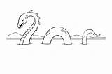 Monster Nessie Illustration sketch template