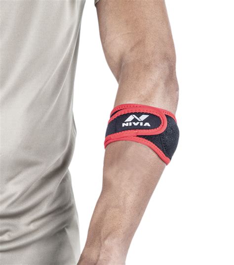 nivia orthopedic performance tennis elbow support red  black azhas sports fitness