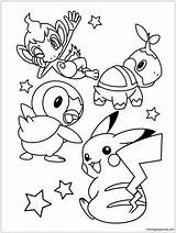 Pikachu Friends Pages Coloring Color Print sketch template