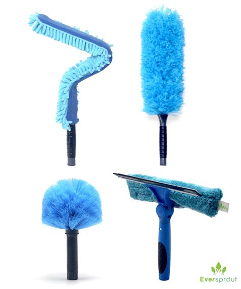 eversprout  pack duster squeegee kit swivel squeegee hand packaged cobweb duster microfiber