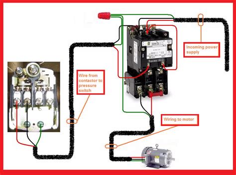 single phase motor contactor wiring diagram