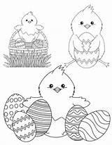 Coloring Chicks Sheet sketch template
