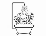 Shower Boy Coloring Coloringcrew Bathroom sketch template