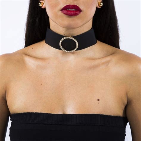 imported chokers black choker rhinestone