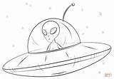 Alien Coloring Spaceship Pages Drawing Printable sketch template