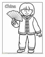 Coloring Pages Multicultural China Kids Worksheets Heritage Chinese Asian Traditional Dance Culture Education Activities Colouring Sheets Clothing Around Month Pacific sketch template