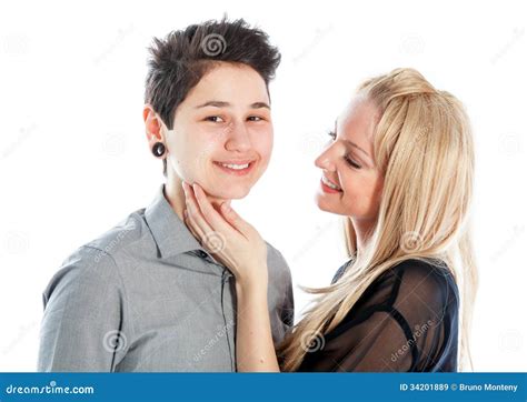 same sex couple isolated on white background stock image image of