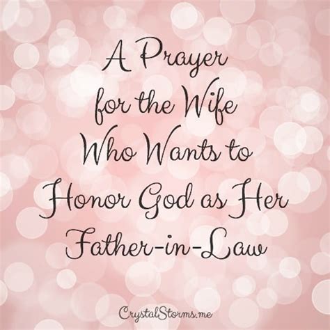 a prayer for the wife who wants to honor god as her father