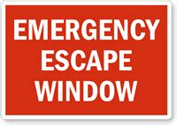 emergency escape window label sku   xv