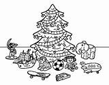 Christmas Toys Tree Some Coloring Coloringcrew sketch template