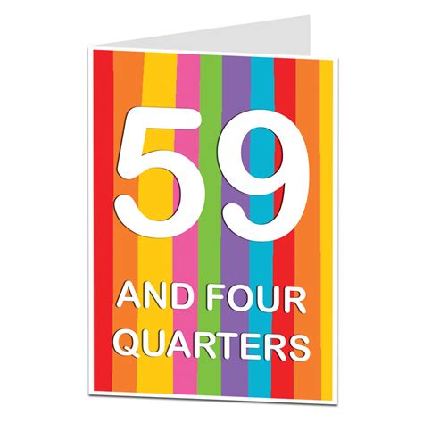 Funny 60th Birthday Card 59 And Four Quarters Limalima