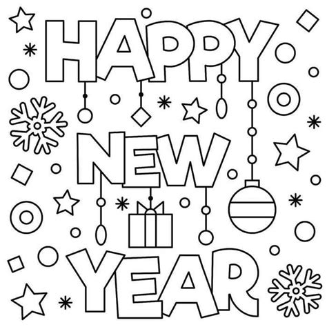 happy  year coloring page january coloring pages printable