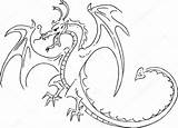 Drago Tatuaggio Dragon Grafica sketch template
