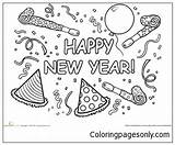 Year Pages Happy Coloring Hat Color Online sketch template