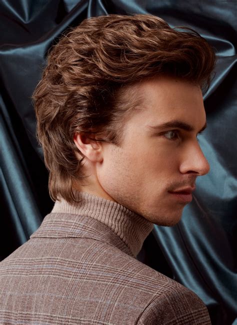 timeless male hairstyle  longer hair side view
