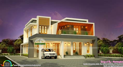 attractive contemporary style home  sq ft kerala home design  floor plans  dream