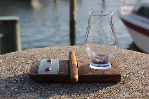 single glencairn glass coaster with cigar holder cigar etsy