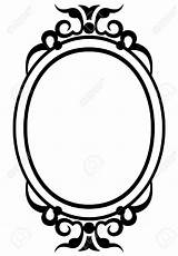 Mirror Frame Clipart Drawing Vintage Drawings Antique Designs Craft Vector Oval Snow Clip Silhouette Elements Frames Printable Crafts Mirrors Clipground sketch template