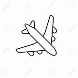 Airplane Plane Simple Outline Drawing Easy Sketch Small Vector Line Icon Flight Drawings Paintingvalley Getdrawings Royalty sketch template