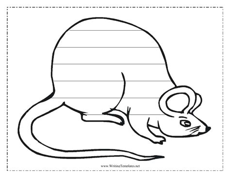 mouse writing paper template  printable  templateroller