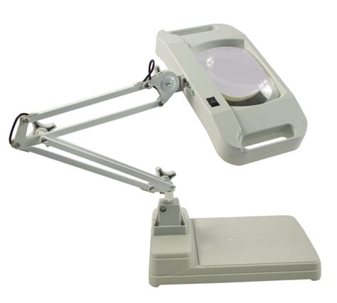 intbuying 10x magnifier led lamp light magnifying white glass lens desk