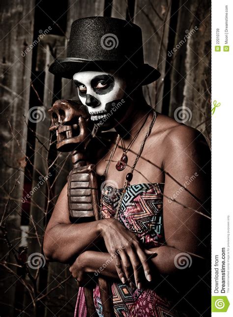 Voodoo Priestess Stock Image Image Of Skull Make Costume 22010739