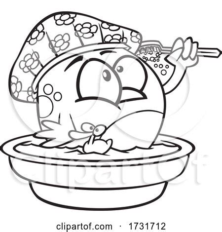 cartoon bird bathing  toonaday