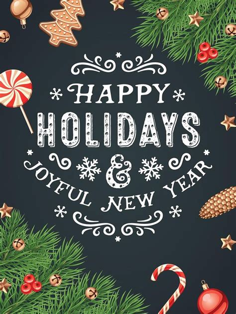 pre printed happy holidays joyful  year poster black