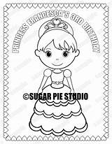 Coloring Favor Princess Sheet Party Activity Birthday sketch template