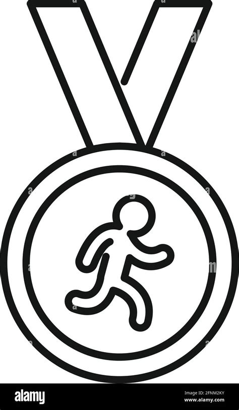 running gold medal icon outline style stock vector image art alamy
