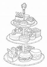Coloring Pages Cake Food Colouring Color Easy Cute Print Book Choose Board sketch template
