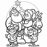 Christmas Coloring Family Pages Santa Getcolorings sketch template