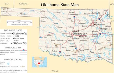 oklahoma state map  large detailed map  oklahoma state usa