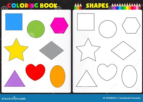 coloring book shapes stock vector image