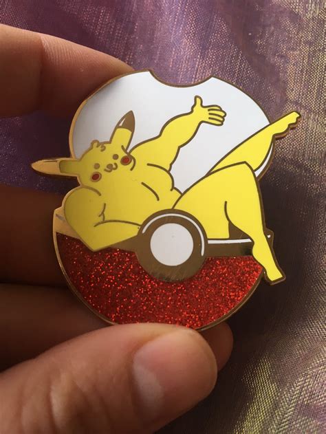 Buff Pikachu Hard Enamel Pin Etsy