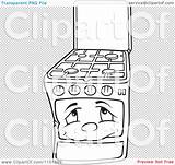 Stove Clipart Oven Outlined Gas Range Character Illustration Royalty Vector Dero sketch template
