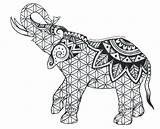 Coloring Elephant Pages Adults Printable Indian Mandala Print Henna Mehndi Elephants Getcolorings Color Amazing Tattoo Paisley Comments статьи источник sketch template