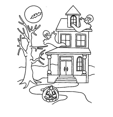 printable halloween haunted house coloring pages thiva hellas