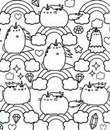 Pusheen Coloring Pages Unicorn Print sketch template
