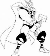Thor Mighty Marvel sketch template