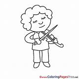 Coloring Pages Violinist Children Sheet Title sketch template