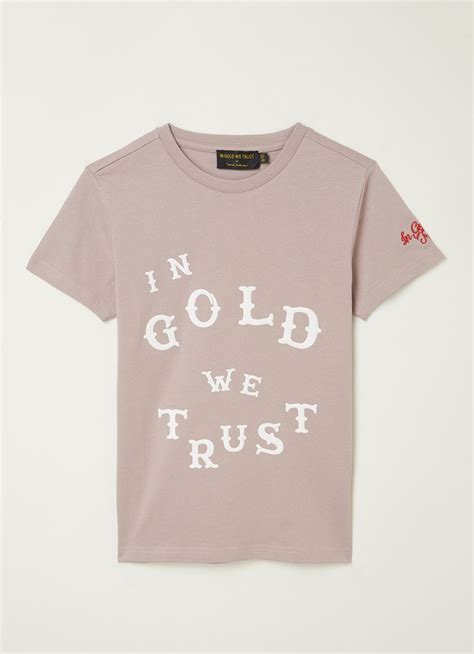 gold  trust  shirt met logoprint donkerbeige de bijenkorf
