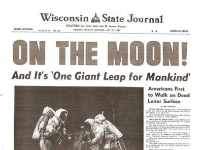 moon landing newspaper covering apollo  mission