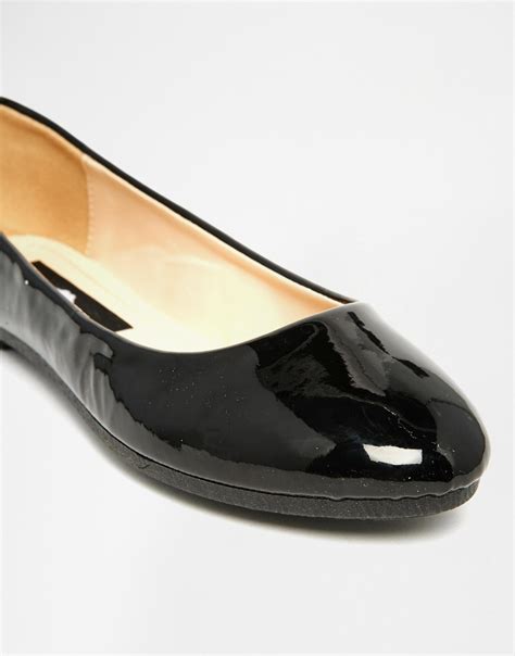 Daisy Street Black Patent Ballet Flat Shoes Lyst