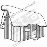 Anglo Saxon Thatched sketch template