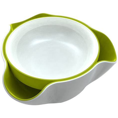 double dish snack bowl  green head