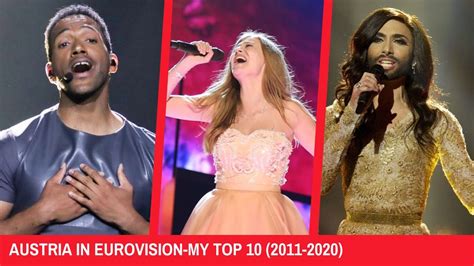 Austria In Eurovision My Top 10 2011 2020 Youtube