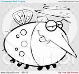 Drunk Outlined Mosquito Chubby Coloring Clipart Vector Cartoon Thoman Cory sketch template