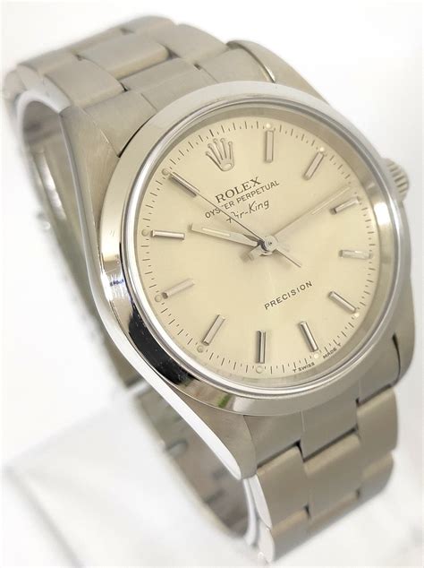 rolex  airking stainless steel mm silver dial circa  luxury watches buy